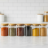 Kit Potes de vidro com tampa de bambu hermética - EcoGlass + Brinde!!!!!