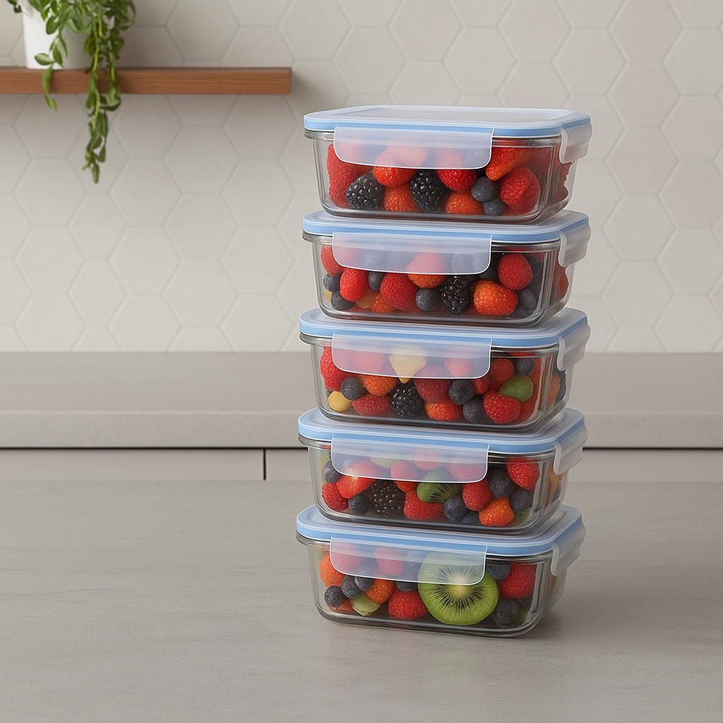 GlassFit – Potes de Vidro com Vedação Premium 370ml - Preço Promocional