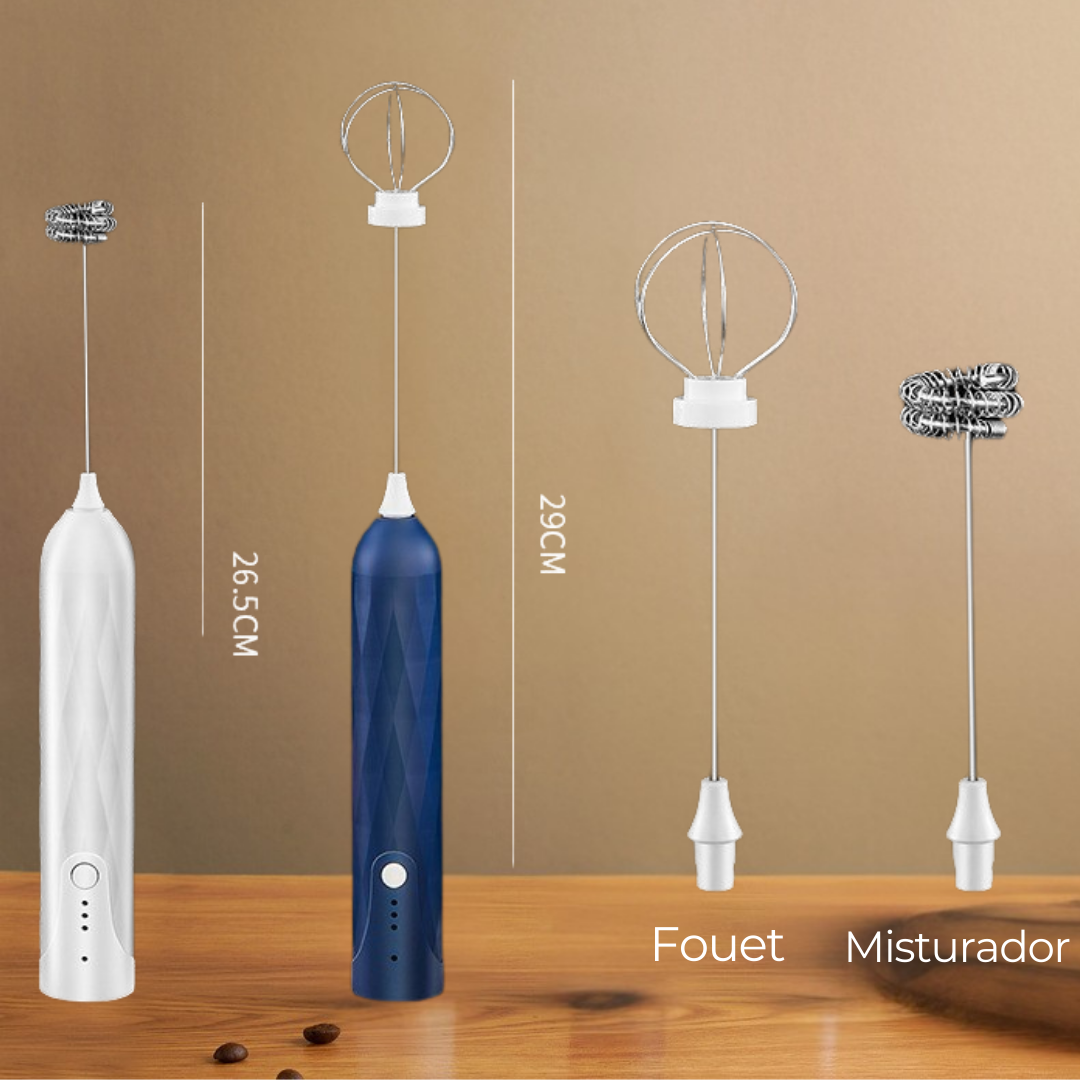 Mini Mixer Elétrico USB p/ Café, Leite, Ovos e Shakes