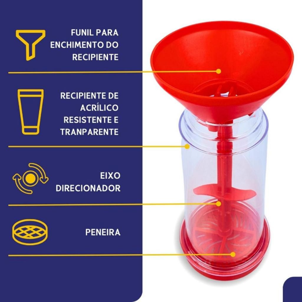 Tapioqueira Peneira Polvilhador | Armazena e Filtra Farinha