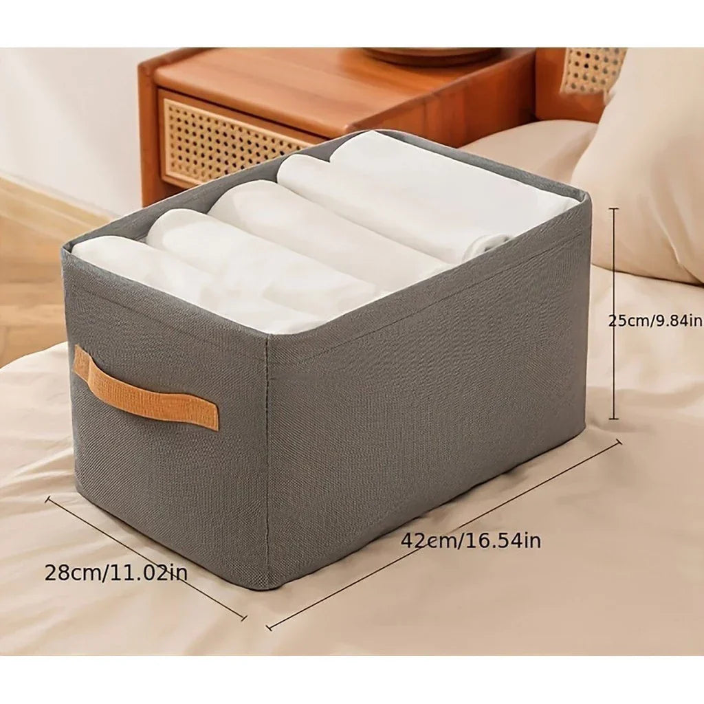 Kit 4 Organizadores Dobráveis p/ Roupas – Cinza ou Caqui