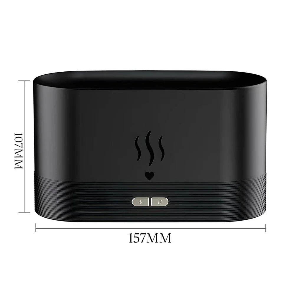 Difusor de Aromaterapia 2 em 1 FlameAroma – Umidificador com Efeito de Chama (200ml)